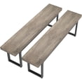 thumbnail image 2 of LAZZO 59" Dining Bench Set of 2, Farmhouse & Industrial Indoor Kitchen Bench for 6-8 People, Bed Bench & Shoe Bench, Gray, 2 of 10