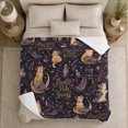thumbnail image 5 of Moonlit Purr Society Enchanting Feline Fantasy Art, Mystical Pet Portrait Pattern, Warm Flannel Blanket for Living Room and Bedroom, Cat Lovers Thanksgiving Gift, Pet Lover Home Decor, 5 of 9