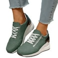 thumbnail image 1 of Espadrilles à Talons Compensés pour Femmes, Mode, Décontractées, à Fermeture Éclair, à Lacets, Rehaussantes, Automne, en Toile, à Talons, pour la Marche, 1 of 7