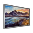 thumbnail image 2 of Designart 'Impression Pink Sunset Over The Mountains By The Sea' Nautical & Coastal Framed Art Print, 2 of 4