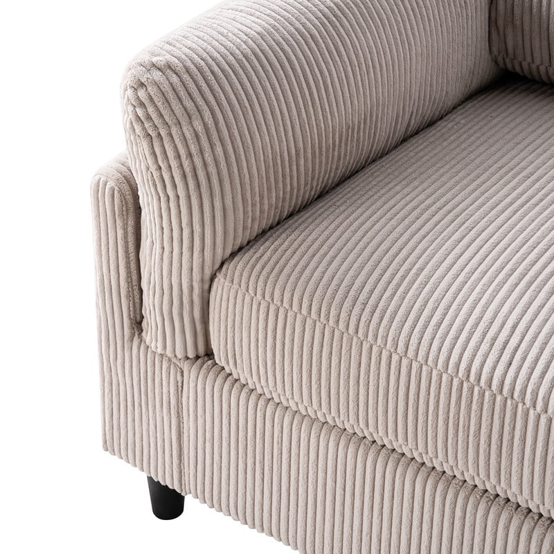 Howcool 82.6"W Corduroy Loveseat Sofa,Mid-Century Modern 2-Seater Sofa Couch, Heavy-Duty Iron & Wood Frame, Soft Upholstered Loveseat for Living Room/Bedroom