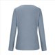 thumbnail image 5 of Camiseta de Mujer con Encaje de Piña y Costuras, Color Liso, Larga, Cuello Redondo, Informal. Azul M, 5 of 7