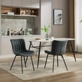thumbnail image 5 of Mid Century Modern Upholstered Dining Chairs, 2 Pack Leather Upholstered Dining Chairs, Armless Kitchen Chair with Back & Metal Legs for Dining Room/Reception Waiting Room/Bedroom, 5 of 8