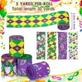 thumbnail image 2 of GYTY   6 Rolls Mardi Gras Wired Edge Ribbon Harlequin Clown Craft Ribbon Carnival Gnome Check Plaids Fabric Wrapping Ribbon Yellow Green Purple Ribbon for Masquerade Party DIY Wreath Bow, 2 of 6