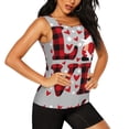 thumbnail image 2 of KLL Buffalo Plaid Love And Gnome Print Womens Tank Top Sleeveless Workout Tops Athletic Running Shirts Yoga Gym Clothes-Medium, 2 of 7