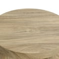 thumbnail image 6 of LuxenHome Oak Finish Manufactured Wood Round Side Table with 3 Pillar Legs, 6 of 9