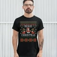 thumbnail image 3 of Tee Hunt Ugly Sweater Santa Claus T-Shirt Let it Snow Christmas Jingle Bells Men's Tee, 3 of 5