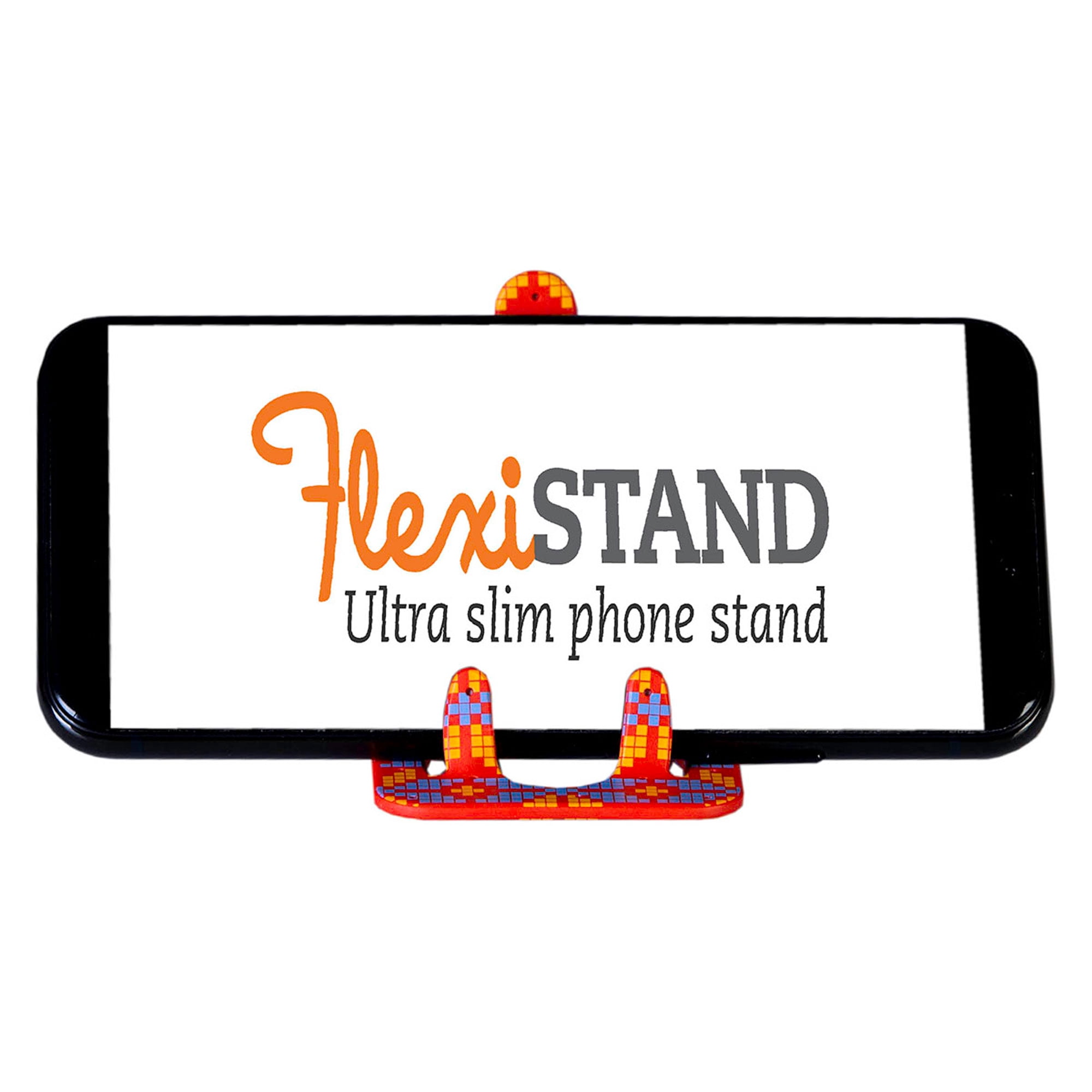 Flexistand Phone Stand and Phone Holder for iPhone and Android, Mobile Phone Desk Stand Compact, Adjustable Flexible Mobile Desk Office Stand Travel Portable Samsung Holder Dock (Icelandic Orange)