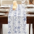 thumbnail image 3 of Table Runners 70 Inches Long Dress Scarves, Navy Blue Coastal Farmhouse Coffee/Dining/Kitchen Table Decor, Holiday Table Runner, Starfish Nautical Ocean Sea Wooden 13x70 Inch, 3 of 9