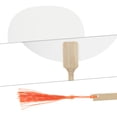 thumbnail image 3 of Unique Bargains 1 Pc Portable Double-Sided Long Handle Round Xuan Paper Folding Fan for Wedding Xuan Paper Bamboo White [Double-Sided Long Handle Round Xuan Paper], 3 of 5