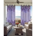 thumbnail image 3 of Purple Lavender Black Out Curtains 84 Inch Long for Living Room, Spring Watercolor Wild Flowers Plant Blackout Curtain Shade Thermal Insulated Window Curtains Grommet Drapes 42"x84" 2 Panels, 3 of 8