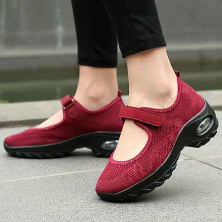 

HIBRO Women Outdoor Mesh Solid Color Sports Shoes Runing Breathable Shoes Sneakers