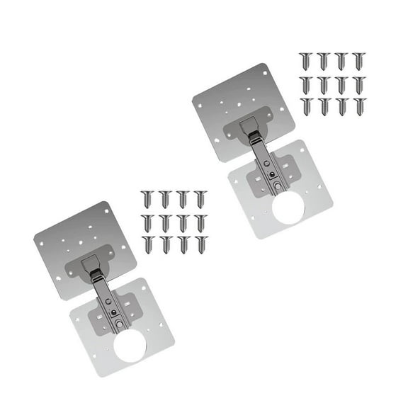 NICEXMAS 2Pcs Metal Repair Plates Plated Silver Cabinet Hinge Brackets with Rust Proof Stainless Steel