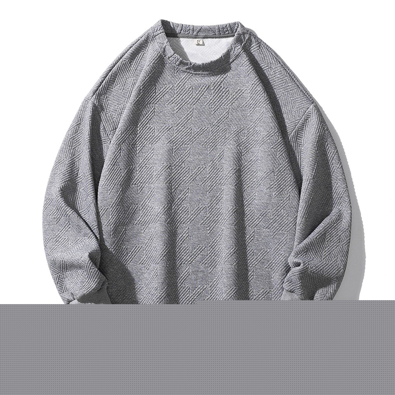 thumbnail image 1 of pstuiky Camisas de manga larga de invierno para hombre, Sudadera informal de manga larga con cuello redondo y color liso para hombre camisetas de hombre l, 1 of 9