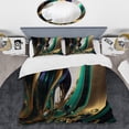 thumbnail image 2 of Designart "Agate in Green and Gold III" Modern Bedding Covert Set - Abstract Transitional Green Abstract Bed Set With 2 Shams, 2 of 6