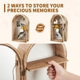 thumbnail image 4 of Garvee Wood Shadow Box Display Frame with Acrylic Front, Vintage Arch Shadow Box Memory Display Case for Photos, Medals and Keepsakes, Wall Mount or Tabletop, Natural Wood, 4 of 8