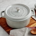 thumbnail image 3 of Staub Cast Iron Round Cocotte, Dutch Oven, 4-quart, serves 3-4, Made in France, White Truffle, 3 of 10