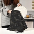 thumbnail image 6 of Line Art Bats Kitchen Towels Dishcloth Decorative Waffle Towels Multi Use Tea Towel Dish Cloths 28x18in, 6 of 7