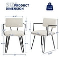 thumbnail image 3 of Subrtex Dining Chairs Set of 2, Modern Dining Room Chairs with Metal Arms, Off-White, 3 of 8
