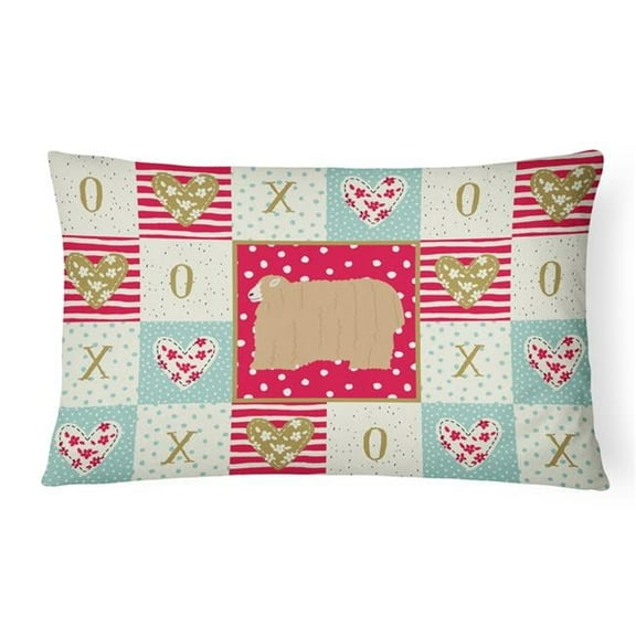 12 x 3 x 16 in. Lincoln Longwool Sheep Love Canvas Fabric Decorative Pillow