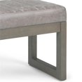 thumbnail image 3 of Trent Home 48" W Rectangle Ottoman Bench in Distressed Gray Taupe Faux Leather, 3 of 5