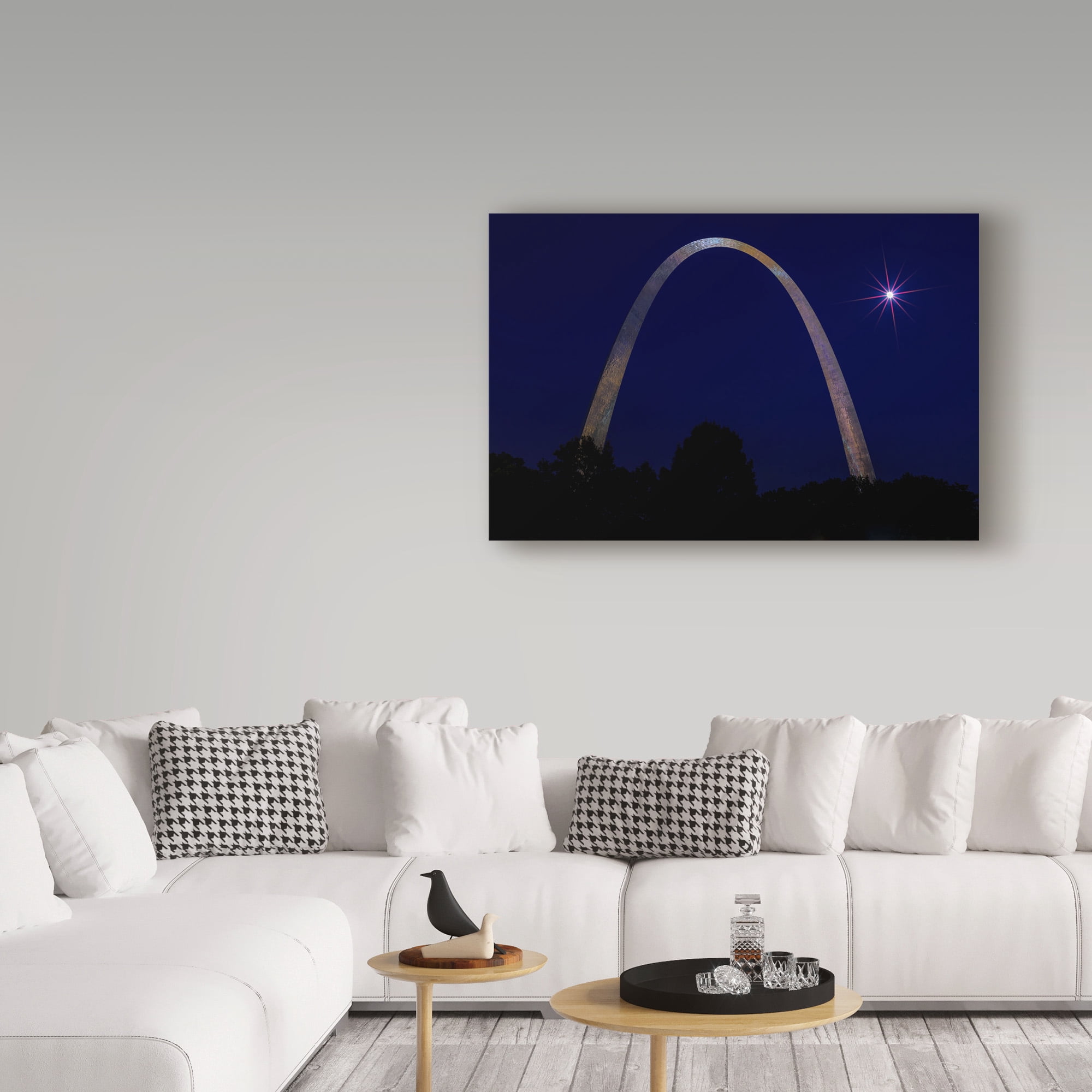 Trademark Fine Art 'St. Louis Arch With Starburst Moon' Canvas Art by Galloimages Online