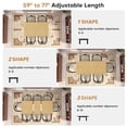 thumbnail image 3 of Hawsaiy Extendable Dining Table Set for 6, Shell Back Upholstered Dining Chairs, Farmhouse Kitchen Dining Room Set, Hidden Leaf Dining Table Seats 6-8, 3 of 8