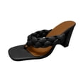 thumbnail image 2 of Sandalias cómodas de tacón grueso para vacaciones para mujer, sandalias de tacón alto con cabeza cuadrada Wmkox8yii  ytu2868, 2 of 3
