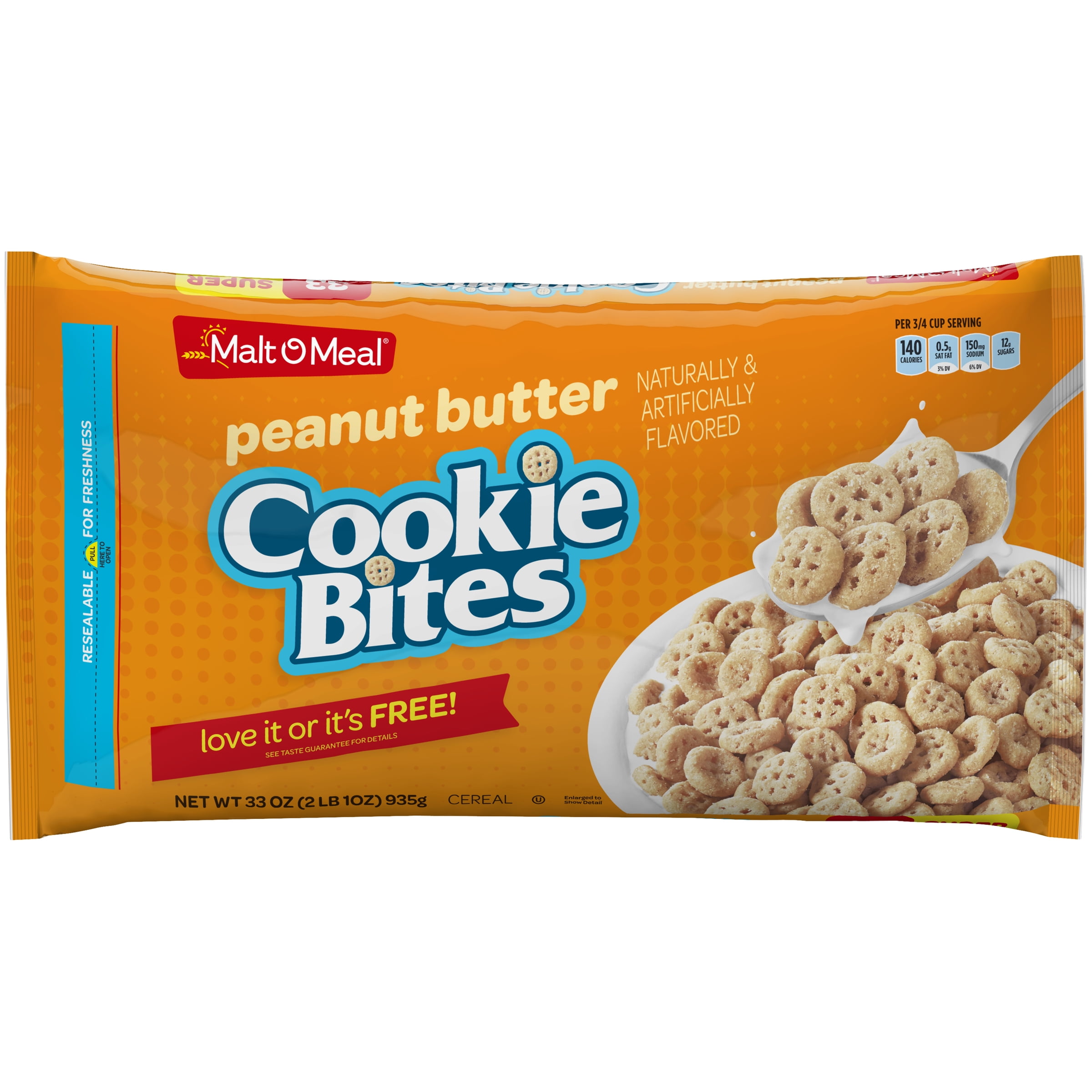 Malt O Meal Peanut Butter Cookie Bites Cereal 33 Oz Bag Walmart Com Walmart Com