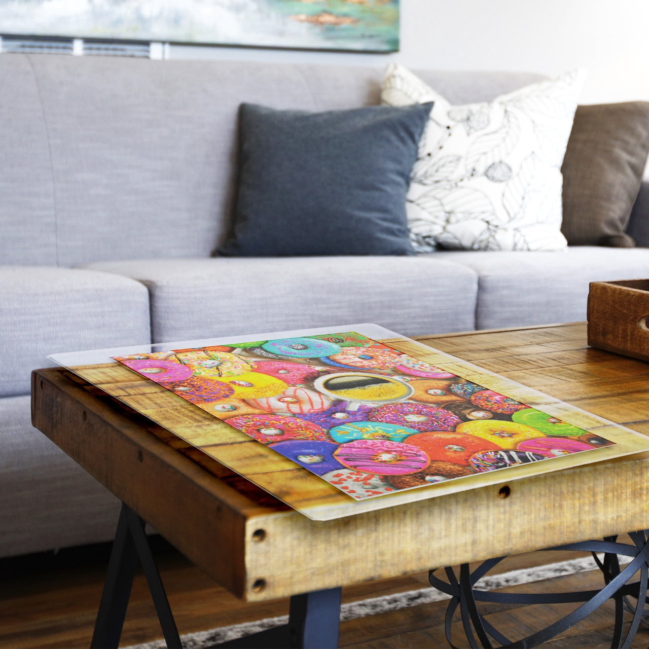 Clear Plastic Jigsaw Puzzle Board, Portable Puzzle Saver, Size 18" x 24" with rounded corners, up to 750 pieces