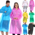thumbnail image 2 of Unisex Women Men Disposable Raincoat Outdoor Transparent Windproof Rain Coat New, 2 of 5