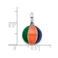thumbnail image 2 of 925 Sterling Silver Rhodium Plated Polished 3d Enameled Beach Ball Pendant Necklace 18.38mm long Pendant for Women, 2 of 2