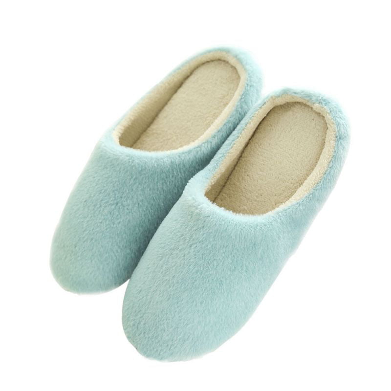 Aerusi Women Men Winter Warm Soft Slip On Slippers Memory Foam Indoor Home Shoes 