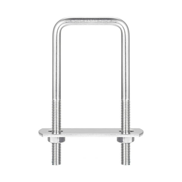 Uxcell Square U Bolts, W Nuts and Plate M6x37mmx90mm