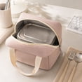 thumbnail image 5 of Corduroy Insulated Lunch Bag Portable Waterproof Oil Proof Lunch Box Tote for Work Travel, 5 of 8