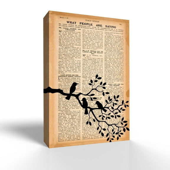 wall26 Canvas Wall Art Vintage Newspaper Pictures Home Wall Decorations for Bedroom Living Room Paintings Canvas Prints Framed - 12x18 inches