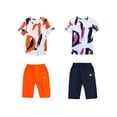 thumbnail image 4 of Jumpingount Ropa de verano para niños, camisas para adolescentes, trajes para niños, pantalones de algodón, transpirable, multiusos, para la conjuntos de ropa Naranja 110cm, 4 of 6