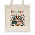 thumbnail image 2 of Happy Easter Shetland Sheepdog American Flag Truck Canvas Tote Bag Sheltie Dog Lover Gifts Reusable Shopping Grocery Bag - 03001, 2 of 5