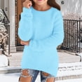 thumbnail image 2 of Otqutp Girls Solid Color Oversized Pullover Warm Soft Plush Fuzzy Sweatshirt Teen Kids Round Collar Spring Fall Outfits, 2 of 5