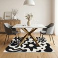 thumbnail image 3 of ODIKA 5'x7' Washable Area Rug Black White Abstract Swirls and Stars Design Contrast with Artistic Star Wave for Guest Room, Lounge, Apartment, Non-Slip Low Profile, Stain Resistant, 3 of 7