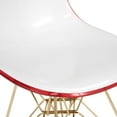 thumbnail image 2 of LeisureMod Dining Chair in Acrylic with Gold Chrome Eiffel Base and Curved Back Design Lightweight Easy Assembly for Modern Home, Kitchen, Cafes Cresco Collection in White Red Set of 4, 2 of 10