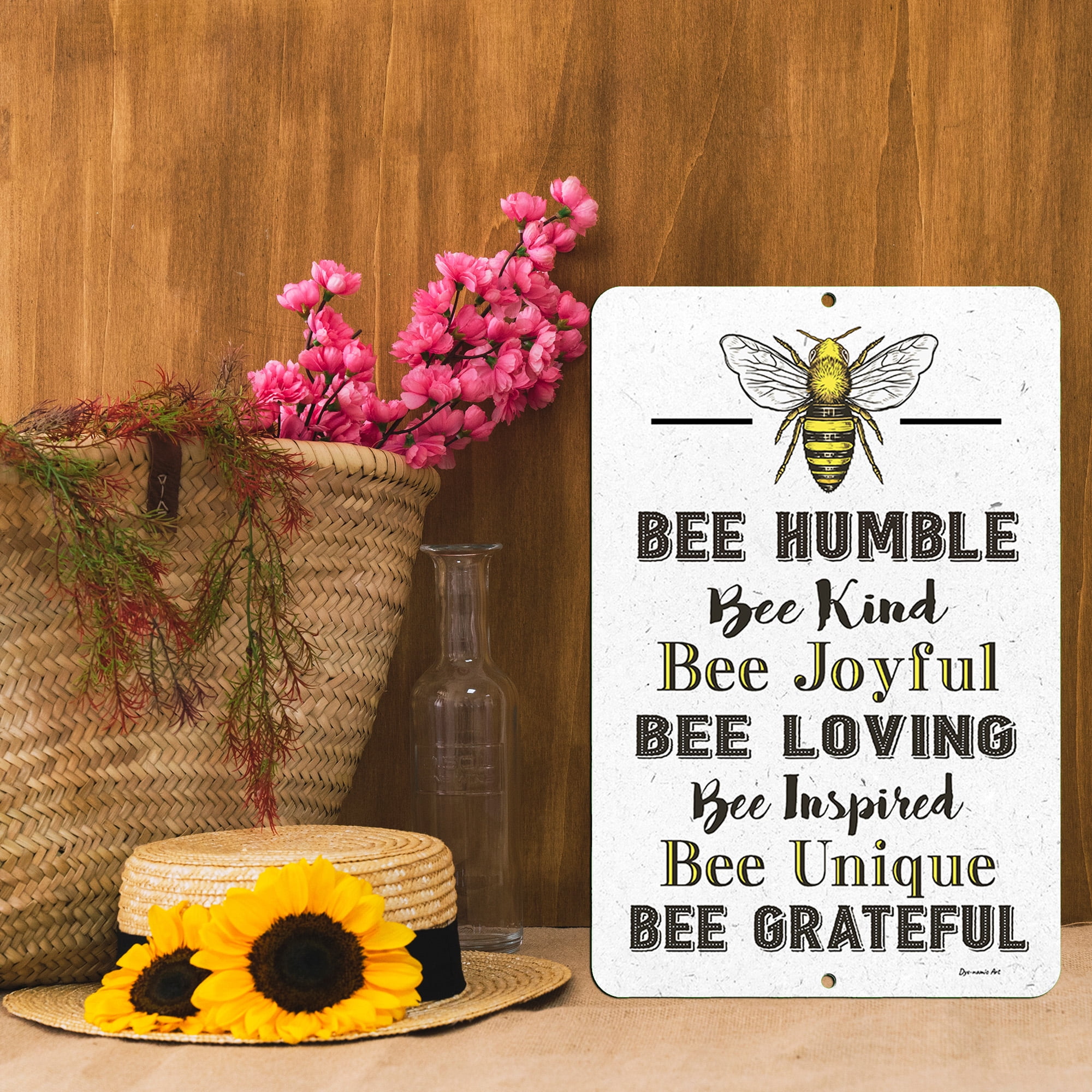 Garden Bumble Bee Metal Sign - Honey Bee Home Wall Art - Flowers, Summ –  Maker Table