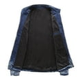 thumbnail image 4 of KaLI_store Men Jean Jacket Coat Denim Jacket Men Slim Fit Fashion Jeans Coat Blue,XXL, 4 of 5