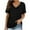 Black, variant on RYRJJ Womens Summer T Shirts Short Sleeve V Neck Basic Tops with Side Shirring Ruched Loose Fit Blouse Shirts(Black,L)