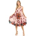 thumbnail image 5 of Sakkas Butterfly Tie Dye Tank Sheath Caftan Mid Length Dress - Beige - One Size, 5 of 5