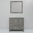 thumbnail image 4 of Jacques 36 in W Right Offset Distressed Grey Bath Vanity, White Quartz Top, & 34" Mirrors, 4 of 9