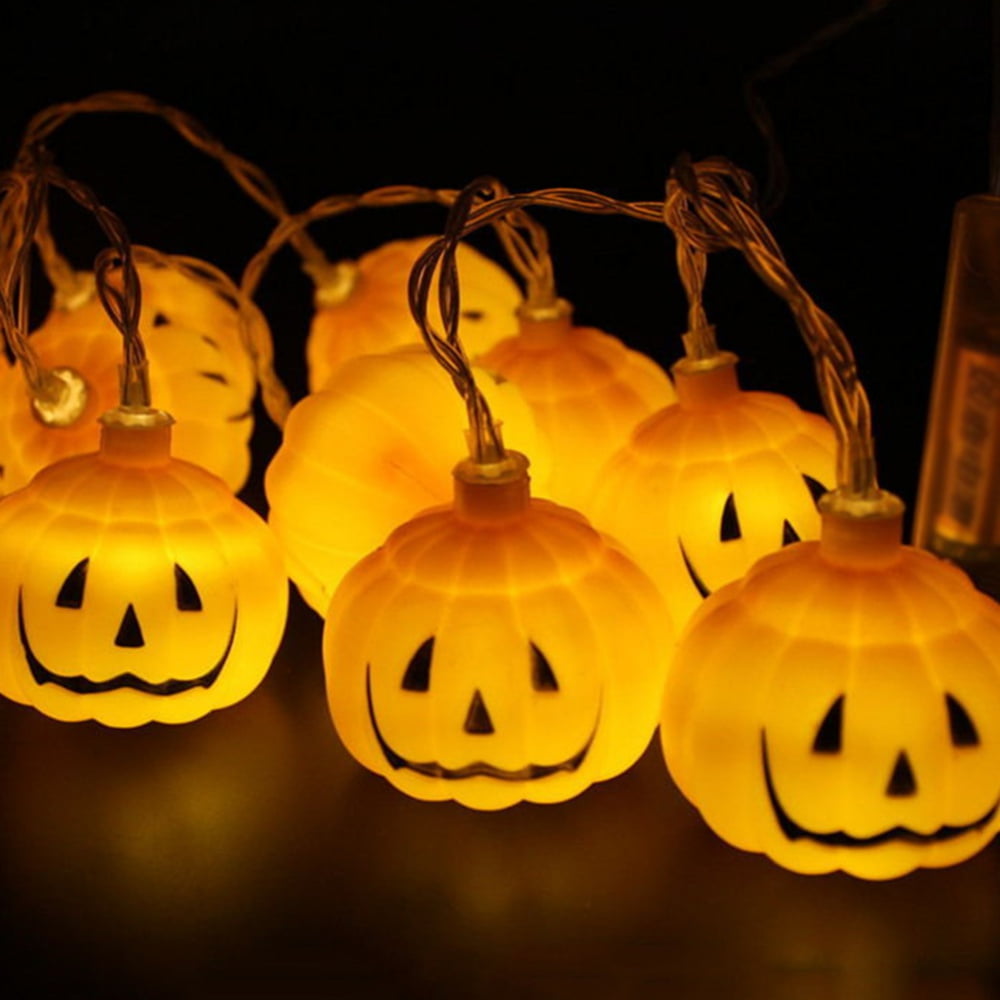Halloween LED String Lights Decor Party Pumpkin Skull Bat Star Eyeball 