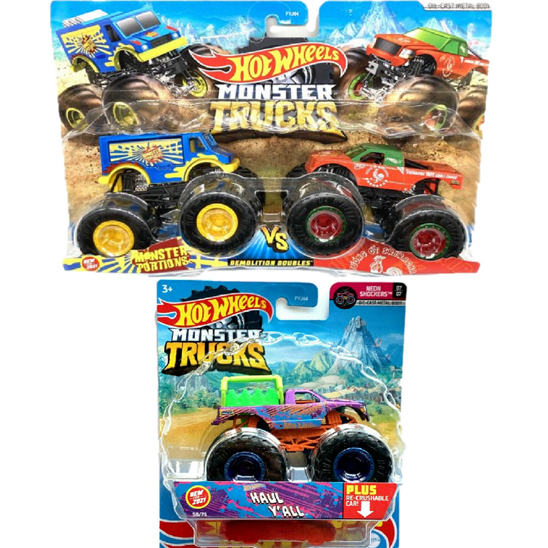 Hot Wheels Monster Trucks Demolition Doubles MONSTER PORTIONS vs