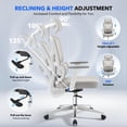 thumbnail image 2 of QinaQin Silla ergonómica de oficina de malla con respaldo alto, soporte lumbar ajustable, descansabrazos 3D, cabecera y reclinación para trabajo cómodo, 2 of 8