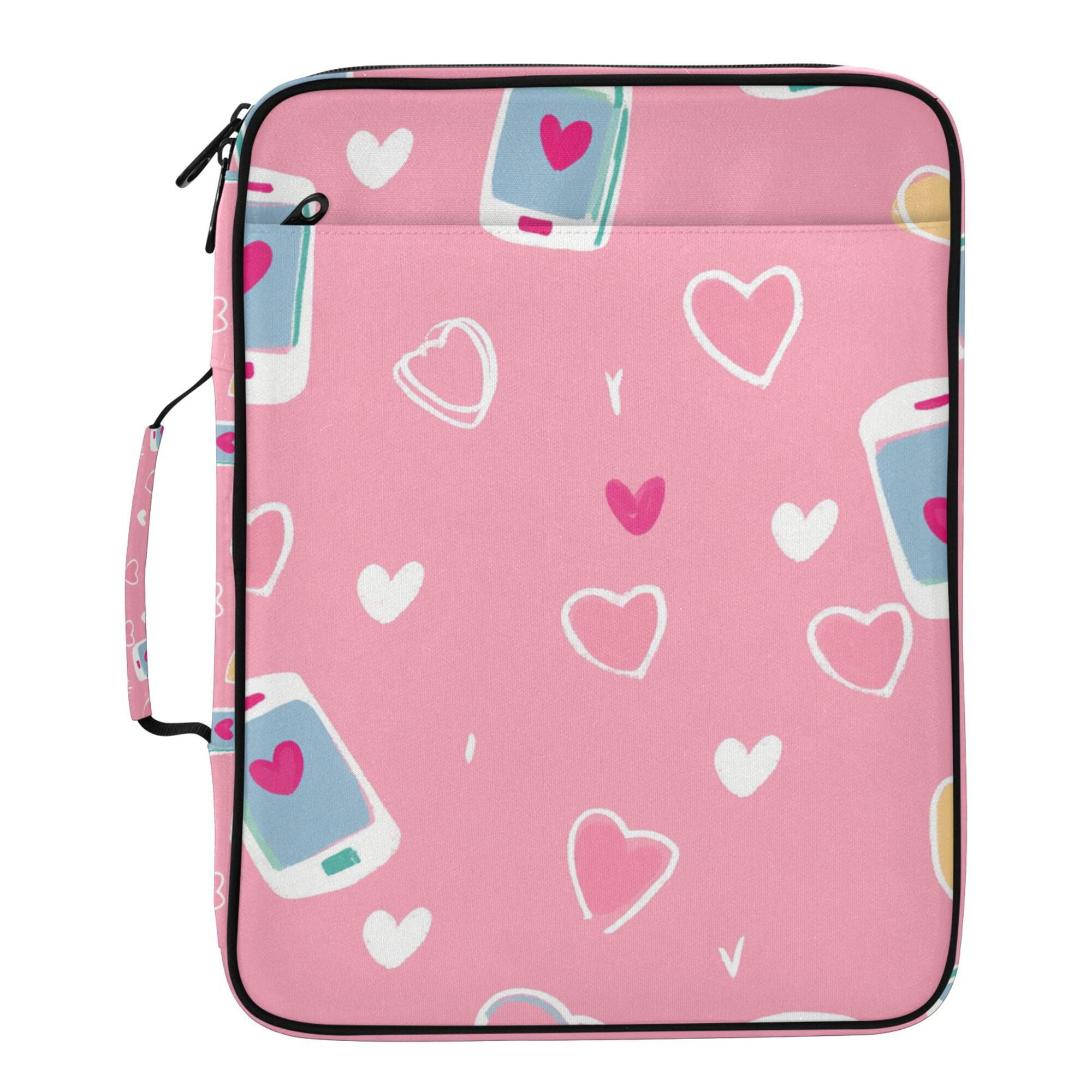 FORMRS Accordion File Folder A4 Size 7-Pocket Expanding Document Organizer Bag with 3 Ring Binder, Love Connection